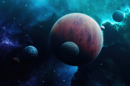 科幻 行星 太空 恒星 AI艺术 彗星 4K壁纸 5120x2880