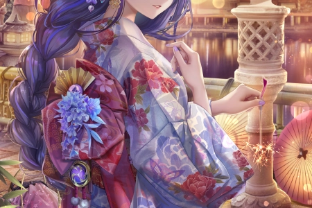 紫色头发 都灵赤瓜 动漫 动漫女孩  手机壁纸 4K壁纸 7263x11757