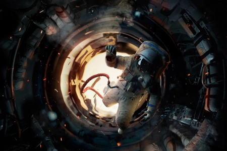 宇航员 AI艺术 空间 空间 艺术 礼炮 宇航服 苏联  电脑壁纸 4K壁纸 6030x5360