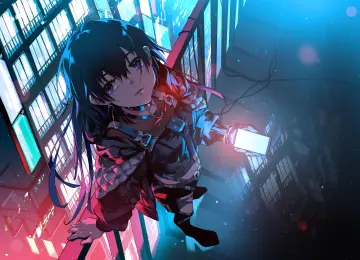 动漫 动漫女孩 城市之光  电脑壁纸 4K壁纸  5787x4093