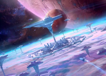 空间 空间站 行星 宇宙 飞船 太空 游戏 科幻 未来  电脑壁纸 4K壁纸  6000x3000