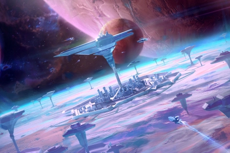 空间 空间站 行星 宇宙 飞船 太空 游戏 科幻 未来  电脑壁纸 4K壁纸 6000x3000