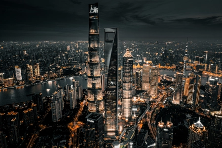 城市 夜晚 灯光 摩天大楼 建筑 景观 上海  电脑壁纸 4K壁纸 3840x2400