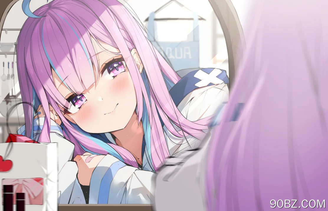 活力女孩 光子 反射 双色头发 彩色眼影 腮红  电脑壁纸 4K壁纸