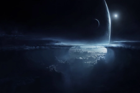 AI艺术 空间 空间艺术 行星 黑暗 星球 4K壁纸 4096x2304