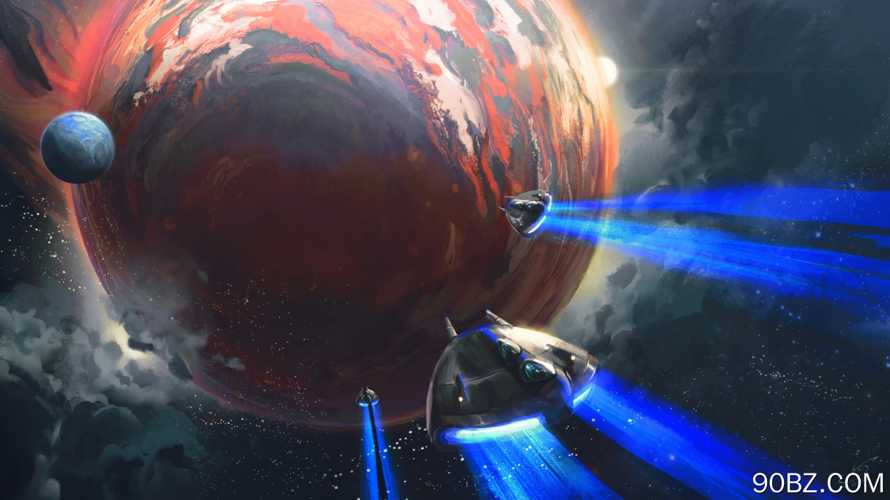 AI艺术 插图 空间 空间艺术 伽利 星星 宇宙飞船 科幻  电脑壁纸 4K壁纸