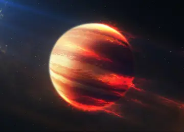 空间 木星 太阳光线 红色 无尽的空间 空间艺术 AI艺术 行星  电脑壁纸 4K壁纸  3840x2160