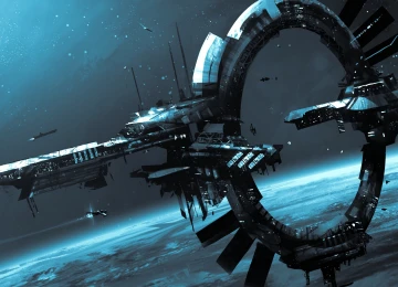 科幻小说 星球公民 空间站 游戏 游戏CG 艺术 青色  电脑壁纸 4K壁纸  4000x2221