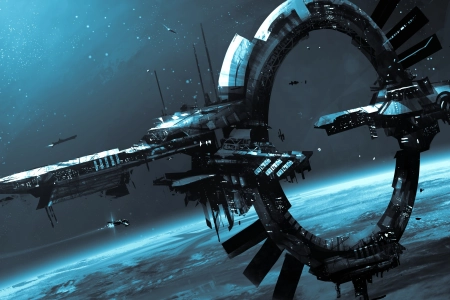 科幻小说 星球公民 空间站 游戏 游戏CG 艺术 青色  电脑壁纸 4K壁纸 4000x2221
