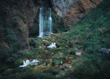 瀑布 自然 森林 中国 羊皮洞瀑布 电脑壁纸 4K壁纸  6435x4290