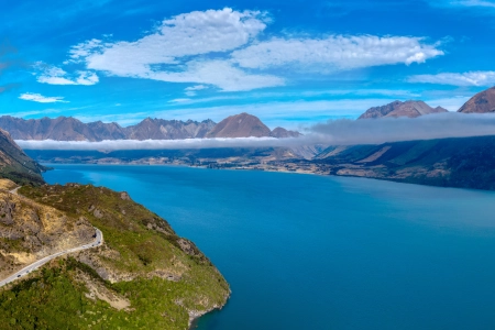 风景 新西兰 自然 水 天空 云 山 路  电脑壁纸 4K壁纸 3840x2160