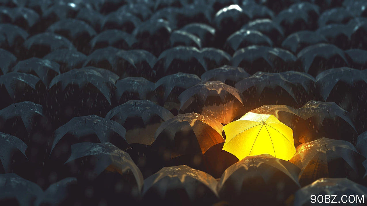 人群 雨伞 黄色 黑暗 黑暗 雨 灯光 发光  电脑壁纸 4K壁纸