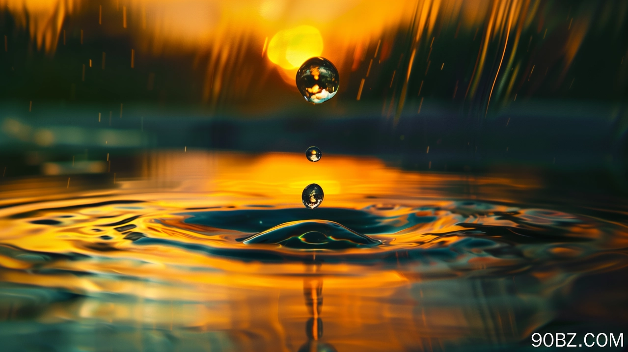 水滴 日落 景深 电脑壁纸 4K壁纸