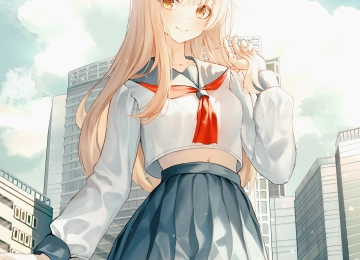 金发 动漫 女孩 校服 手机壁纸 4K壁纸  4563x8405