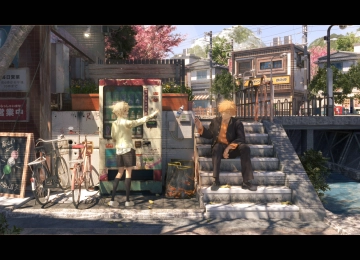 雷森 短发 坐着 户外 男人 微笑 男学生 原创 人物 楼梯 宽屏幕 动漫 男孩 扶手 自行车 水 饮料 标志 树木 电线 建筑 黄眼睛 校服 自动售货机 阳光 斑点阳光 4K壁纸  4200x2363