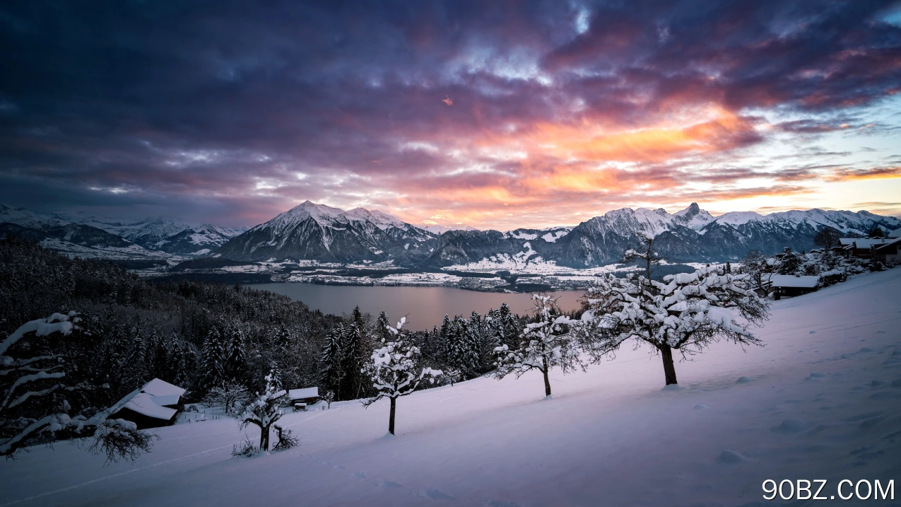 自然 冬天 山脉 寒冷 风景 雪峰 雪山 4K壁纸