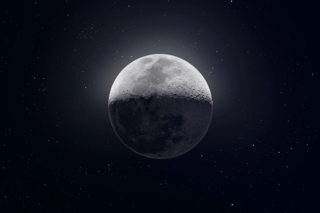 月亮 太空 太空艺术 新月 星星 手机壁纸 4K壁纸 5000x5000