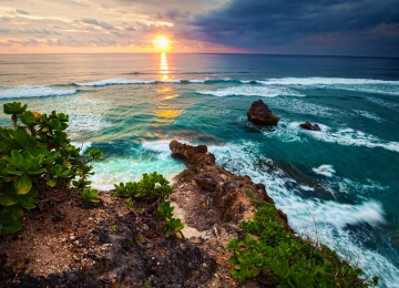 风景 自然 水 大海 夕阳辉光 云 天空 波浪 海浪 4K壁纸  3840x2400