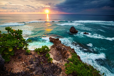 风景 自然 水 大海 夕阳辉光 云 天空 波浪 海浪 4K壁纸 3840x2400