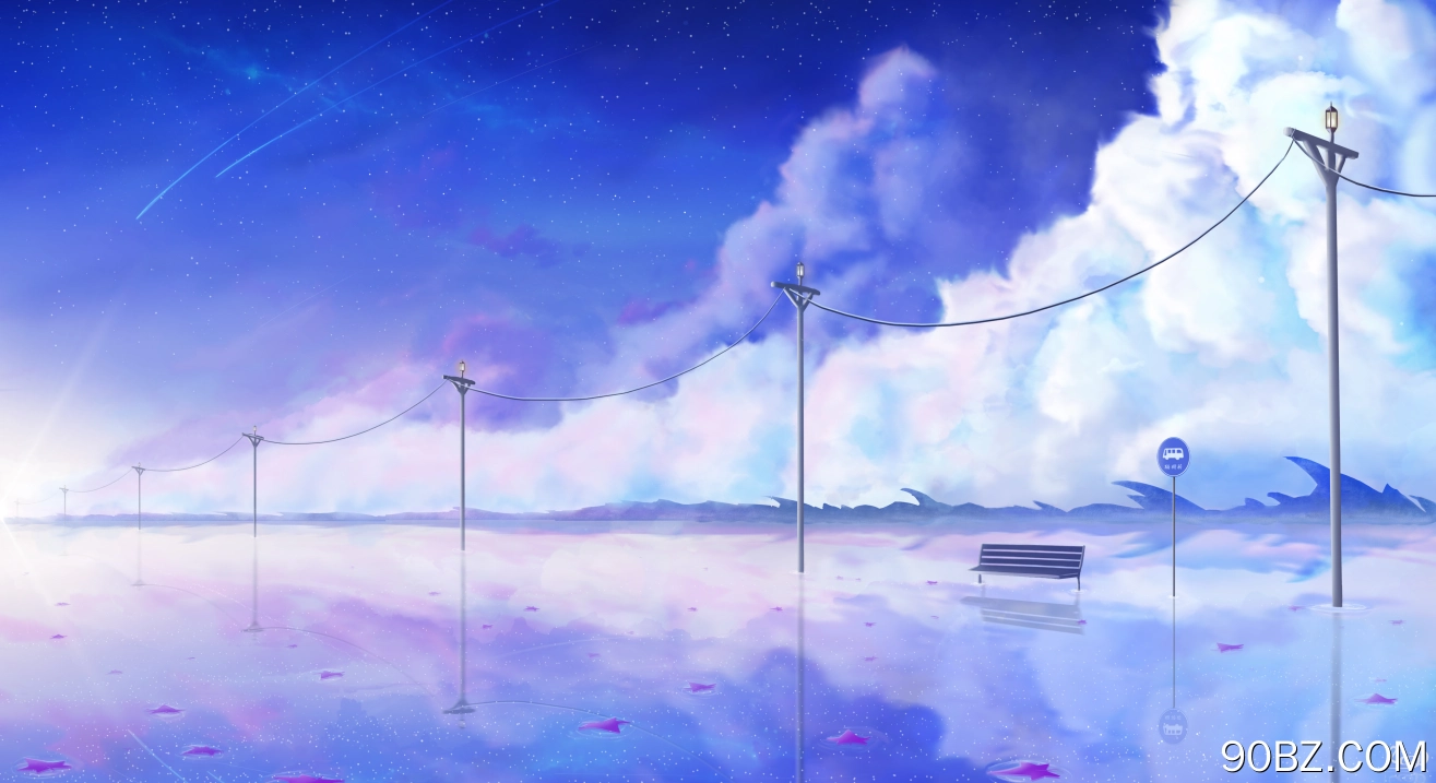 AI艺术 插图 绘画 景观 云 天空 景观 彗星 倒影 长凳 幻想艺术 道路 太阳 大气 4K壁纸
