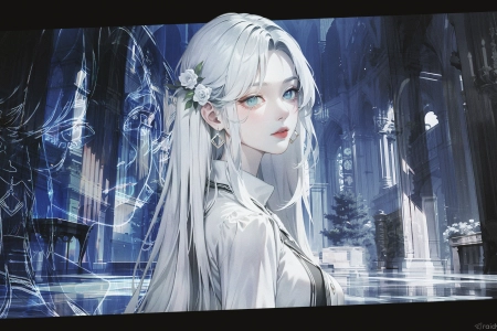 白色头发 回首 动漫 动漫女孩 电脑壁纸 4K壁纸 3840x2160