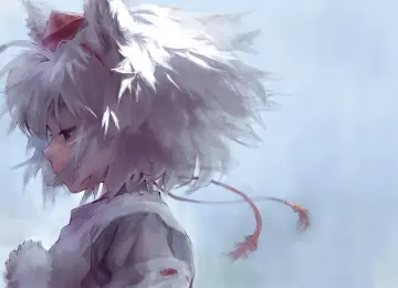 短发 动漫女孩 简单背景 犬夜叉 绘画 艺术 兽耳 萝莉 电脑壁纸 4K壁纸  3840x2160