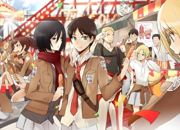 Eren,Yeager,笠阿克曼,安妮&middot;莱昂哈特（Annie,Leonhart）,阿明Arlert,动画片,壁纸,5120x2816  5120x2816