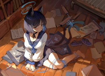 美诺 动漫 动漫女孩 蓝色档案馆 电脑壁纸 4K壁纸  5676x3350