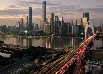 中国 城市 风貌 滨水 建筑 夜景 电脑壁纸 4K壁纸  5733x2866