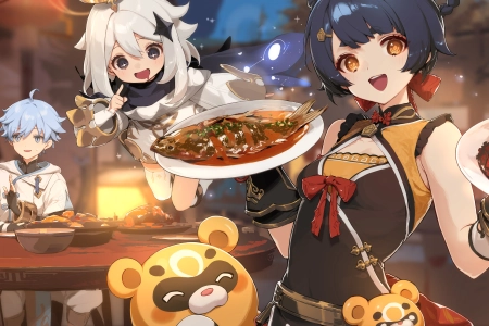 电子游戏男孩 电子游戏角色 人群 食物 果霸 电脑壁纸 4K壁纸 7200x2700