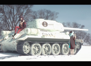 动漫 女孩 齐马 坦克 雪地 末日 战争 资源 4K壁纸  6400x3200