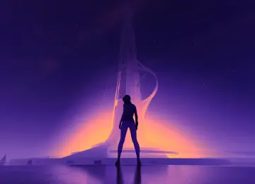 女性 电子游戏 蓝色 电子游戏艺术 极简主义 摩天大楼 边缘 明星 艺术品 4K壁纸  3840x2160
