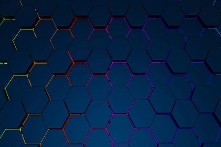 六角形 抽象 发光 AI艺术 图像 4K壁纸 3840x2160