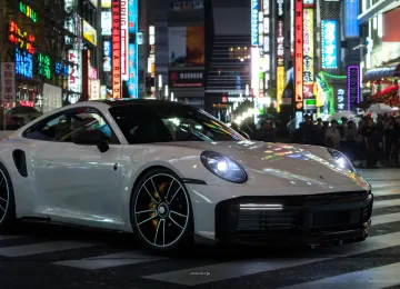 保时捷911 GT3赛车夜景街头  3521x1981