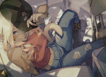 猫女孩 动漫 女孩 帽子 破衣服 猫耳朵 猫尾巴 最终幻想 4K壁纸  4096x2304