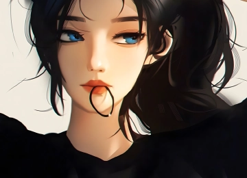 蓝眼睛 动漫 动漫女孩 黑发 手机壁纸 4K壁纸  4096x5456