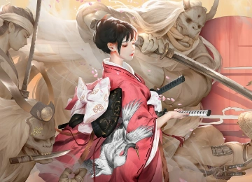 女人 幻想艺术 传统服装 武士 电脑壁纸 4K壁纸  3840x2160