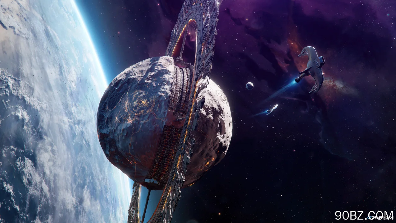 AI艺术 空间艺术 图片 插图 空间 行星 伽利 宇宙飞船 陨石 图形  电脑壁纸 4K壁纸