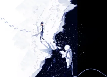 宇航员 科学家 白外套 分裂视图 动漫 男孩 宇航服 太空 明星 4K壁纸  4096x3270