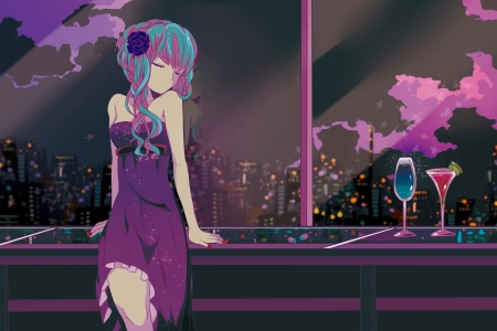 动漫女孩 动漫 设计 绘画 概念 紫色 艺术 电脑壁纸 4K壁纸 3840x2160