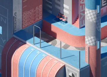 AI艺术 环境 游乐场 户外 插图 建筑 游泳池  4K壁纸  3840x2160