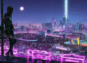 光,月亮,紫色的,塔块,壁纸,2560x1440  2560x1440