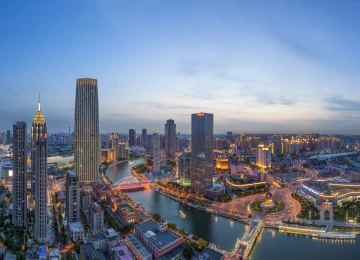 中国 城市灯光 天津 海河 电脑壁纸 4K壁纸  3840x2400