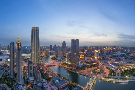 中国 城市灯光 天津 海河 电脑壁纸 4K壁纸 3840x2400