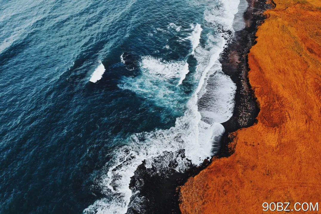自然 水域 鸟瞰 海岸 大海 波浪  电脑壁纸 4K壁纸