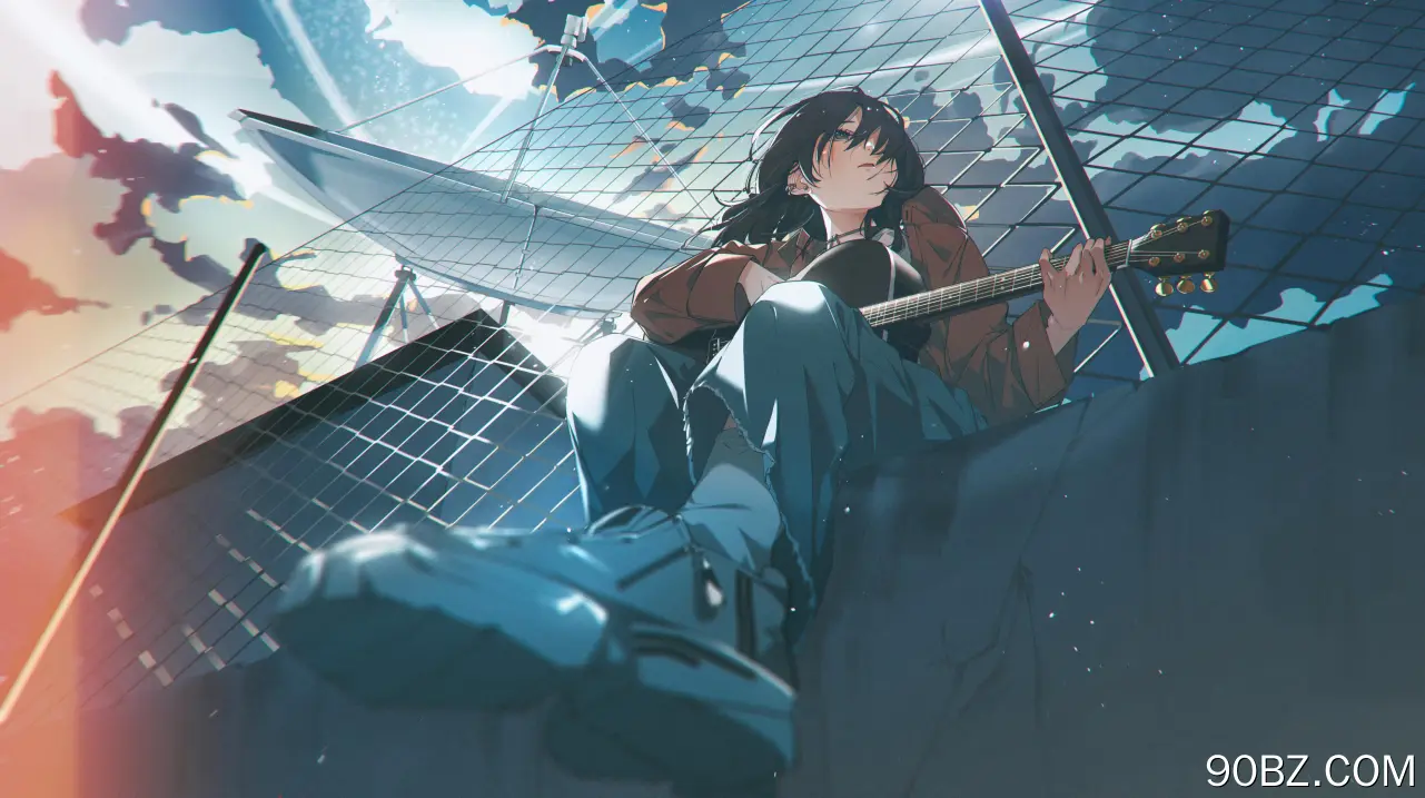 动漫女孩 音乐 云 乐器  电脑壁纸 4K壁纸