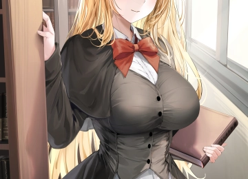 金发 蓝眼睛 百合 动漫 女孩 书籍 服装 艺术作品 手机壁纸 4K壁纸  4000x6000