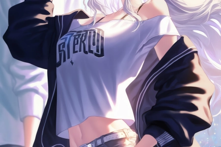 动漫女孩 动漫 帽子 短裤 艺术 手机壁纸 4K壁纸 4096x6144