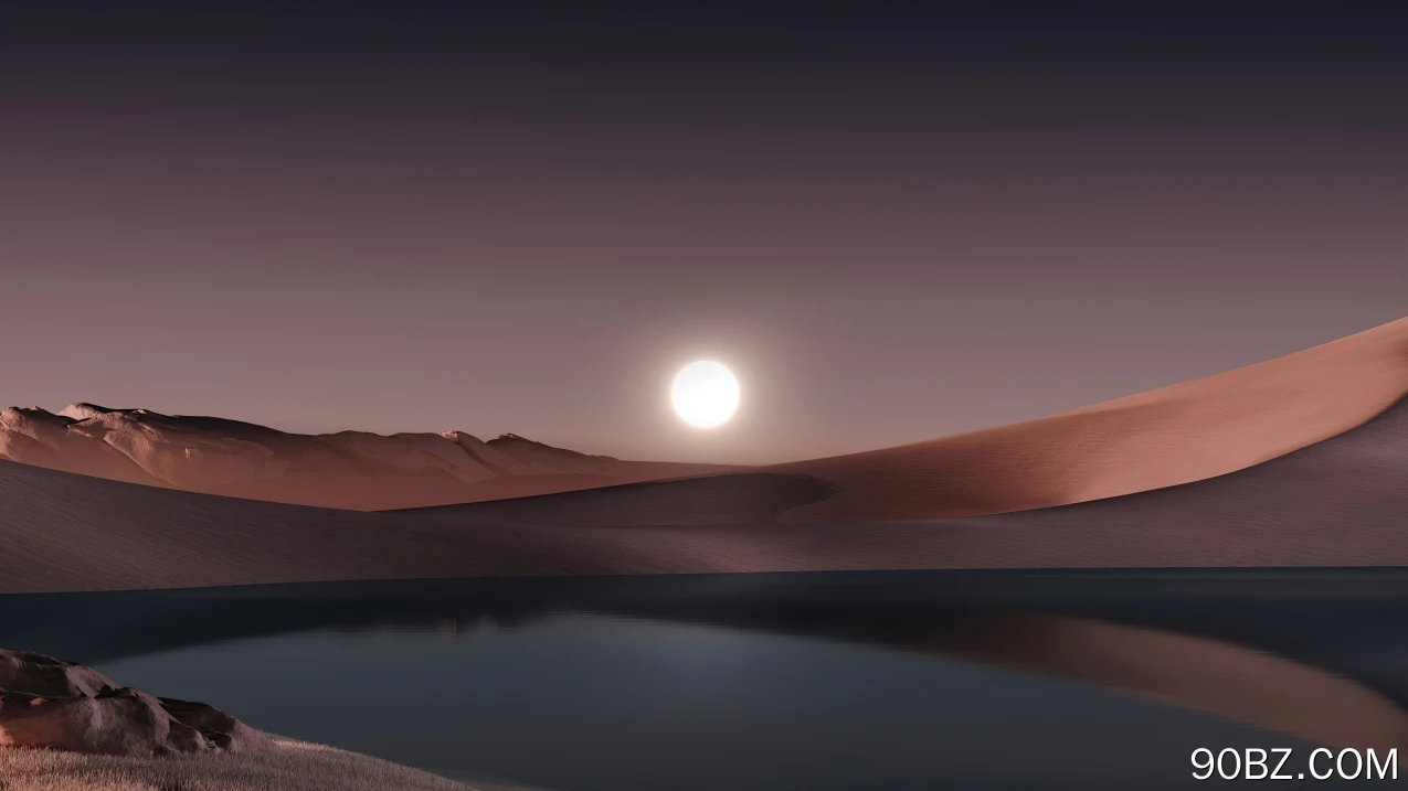 AI艺术 风景 水 倒影 太阳 自然 天空 4K壁纸