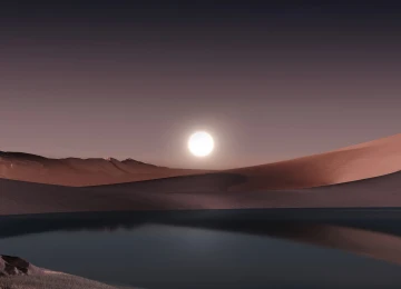 AI艺术 风景 水 倒影 太阳 自然 天空 4K壁纸  3840x2160